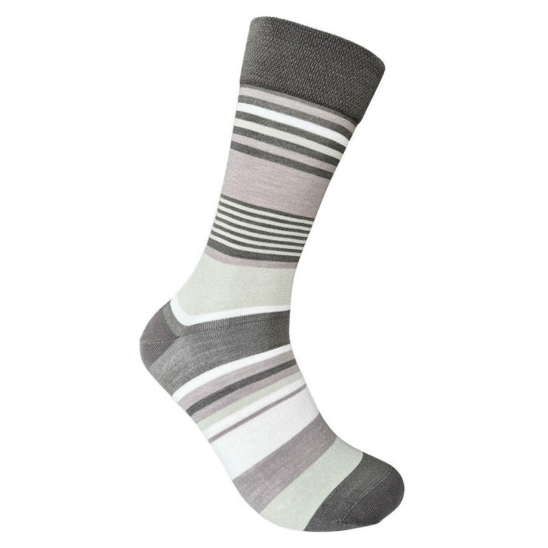 DS Socks Mens Classic Dress Sock Irregular Stripe Relaxed Top Socks image number 1
